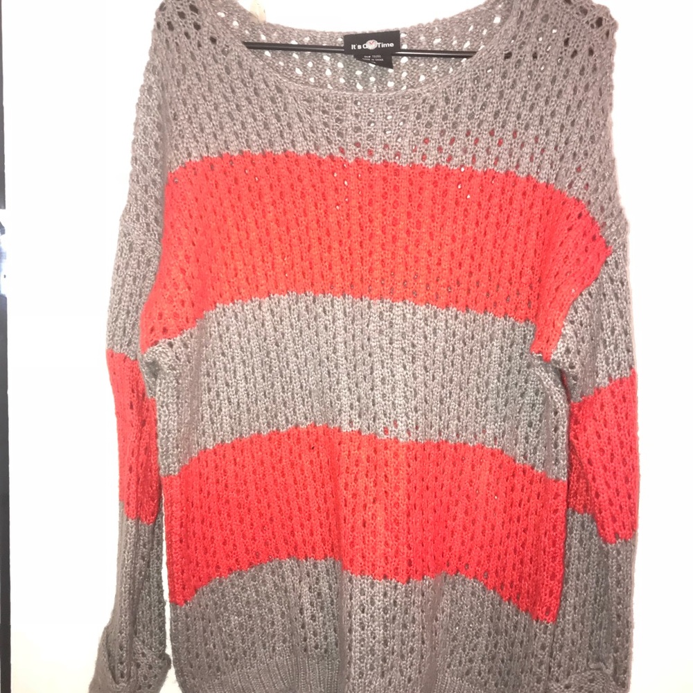 Orange and grey sweater